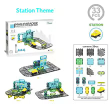 New Magnetic Building Blocks, Strong Magnetic Electric Rail Vehicle Planning, Urban Traffic Structures, Colored Window Series, Magnetic