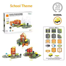 New Magnetic Building Blocks, Strong Magnetic Electric Rail Vehicle Planning, Urban Traffic Structures, Colored Window Series, Magnetic