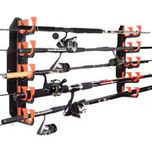 2-Pack Wall-Mountable Fishing Rod Holder, Garage Fishing Rod Storage Organizer, with Soft Protective Pad