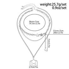 New Luxury Trendy Y2K Star Pendant Necklace Simple Multilayer Metal Chain Necklace Women's Jewelry Gifts Accessories